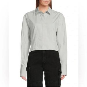Rag & Bone Crop Poplin Button Up Shirt